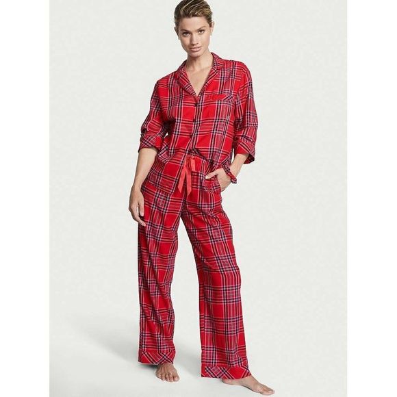 Victoria's Secret Other - NWT VICTORIA'S SECRET S,M,XL PJ SET sleepwear flannel red PLAID black CHRISTMAS